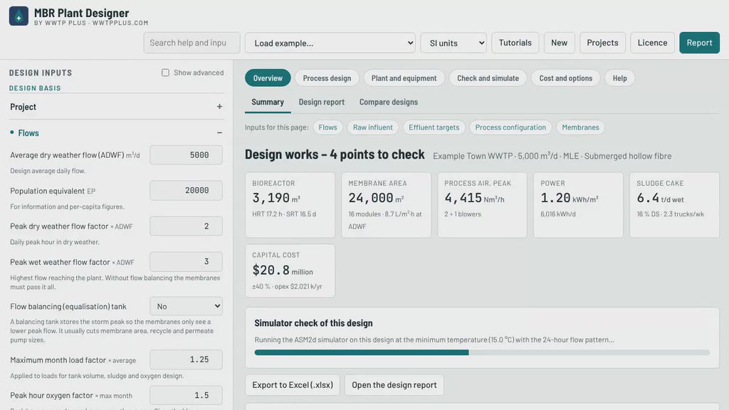 Narrated tutorial: your first MBR design in MBR Plant Designer