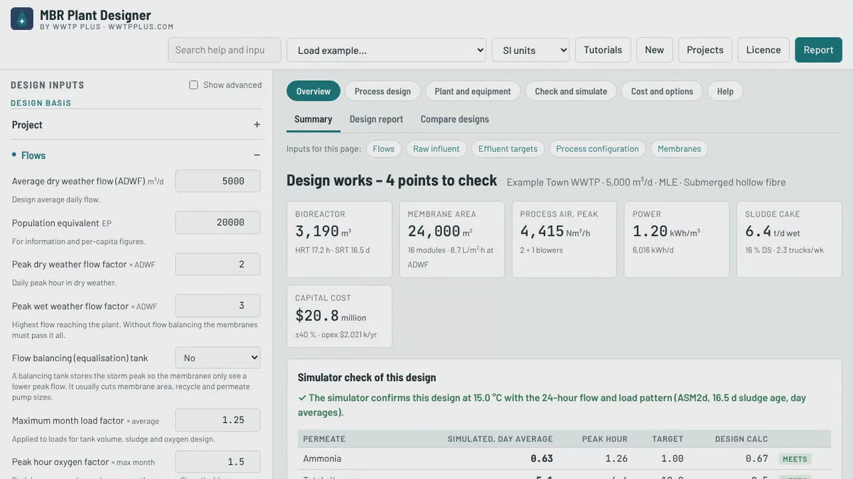 MBR Plant Designer in 60 seconds
