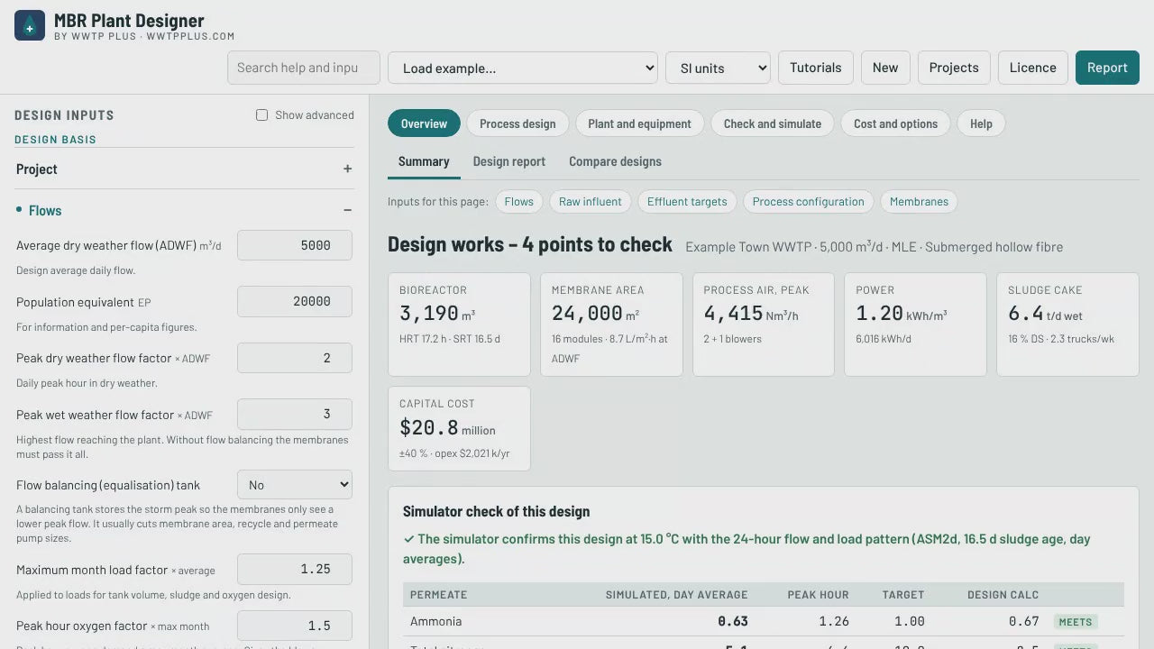 MBR Plant Designer in 60 seconds